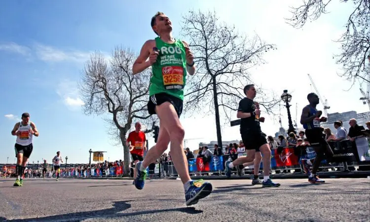 Charity runner at London Marathon (Credit: Mark Shearman)