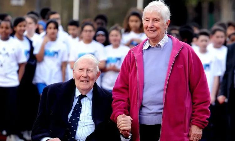 Roger Bannister and Diane Charles 2014 (Credit: Mark Shearman)