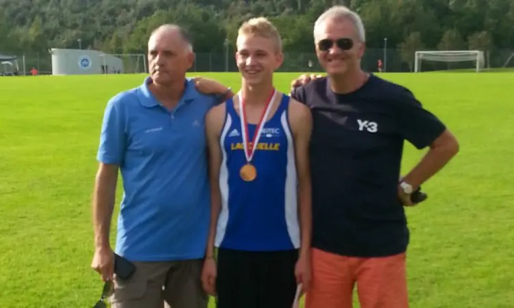 Jamie Williamson with his dad Graham and coach