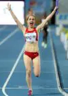 Shannon Rowbury celebrates USA's victory in the women's distance medley