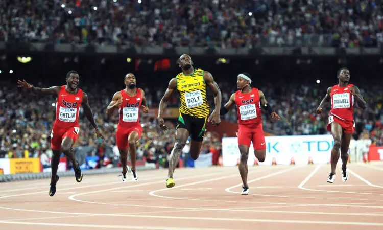 Usain Bolt men's 100m final Beijing (Mark Shearman)