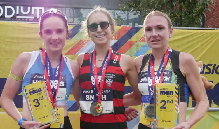 Manchester Half women's podium