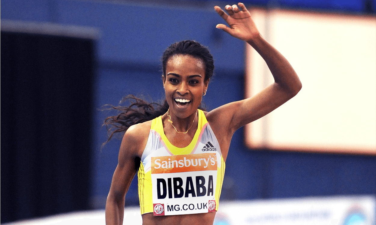 Genzebe Dibaba sets 2 mile world best in Bimringham 2014 (Credit: Mark Shearman)