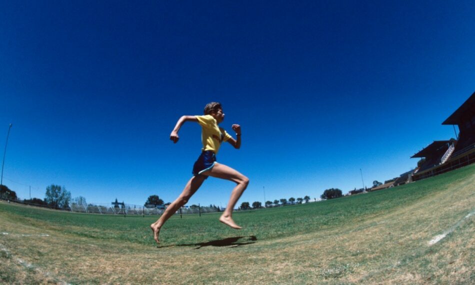Running barefoot sale