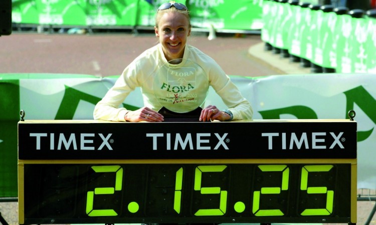 Paula Radcliffe WR London Marathon 2003 (Credit: Mark Shearman)