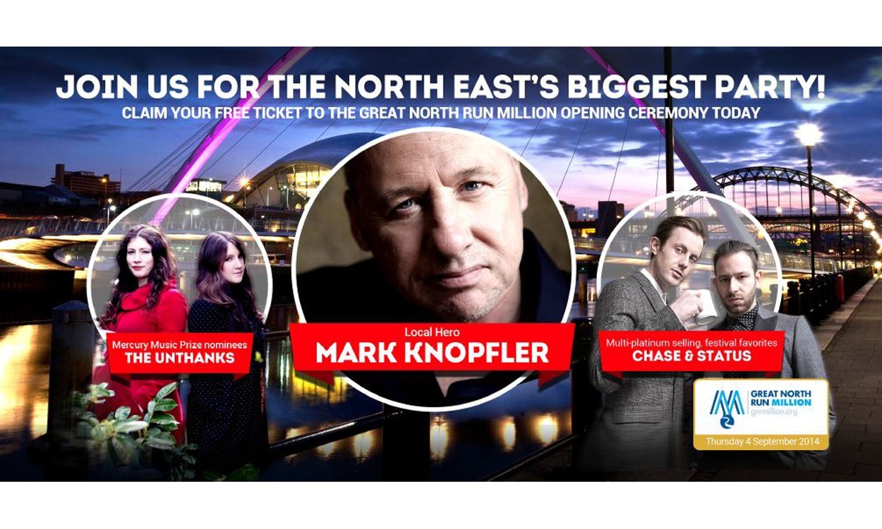 Win tickets to the Great North Run Million Opening Ceremony AW