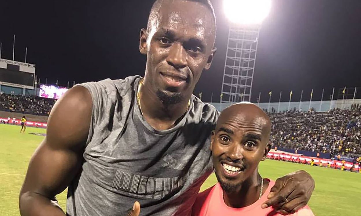 Usain Bolt and Mo Farah at Ostrava Golden Spike