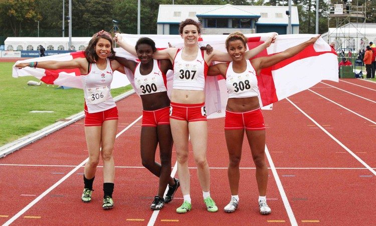 Dina-Asher-Smith-Yasmin-Miller-Sophie-Papps-Jazmin-Sawyers-4x100-Commonwealth-Youth-Games-2011-by-Redpoint-PR