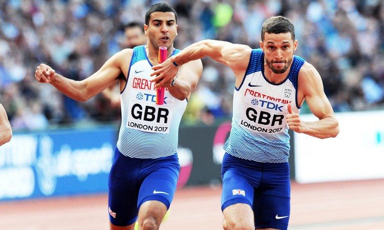 Adam-Gemili-Danny-Talbot-4x100m-London-2017-relay-by-Mark-Shearman