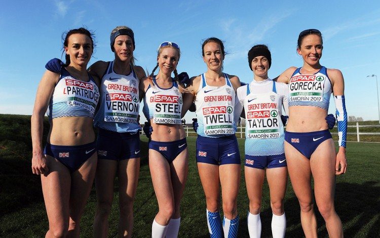 Britain's senior women celebrate in Samorin