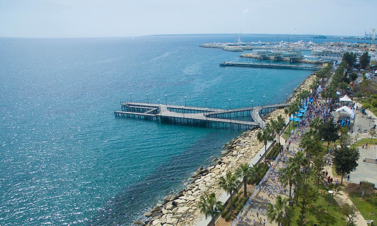 Лимассол погода вода. Лимассол. Limassol Promenade. ОПАП Кипр. Limassol Marathon.