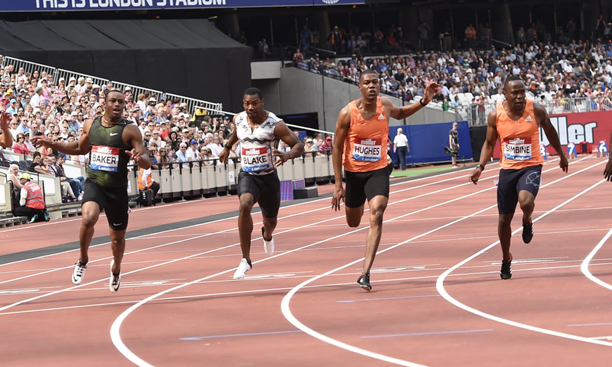 Ronnie Baker pips Zharnel Hughes in London 100m AW