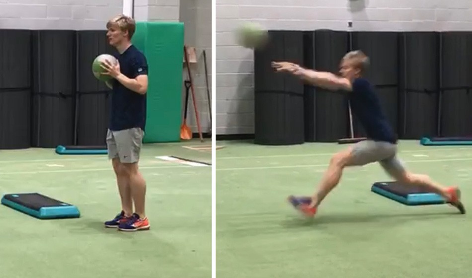 Exercise focus med ball step and throw AW