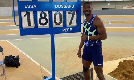 Hugues Fabrice Zango breaks world indoor triple jump record