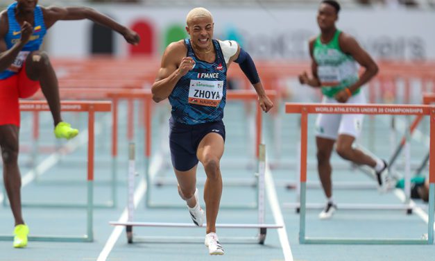 Sasha Zhoya smashes world sprint hurdles junior record