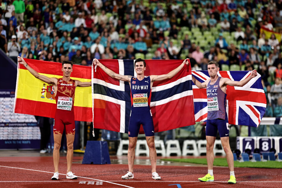 Men's 1500m medallists at Munich 2022 - AW