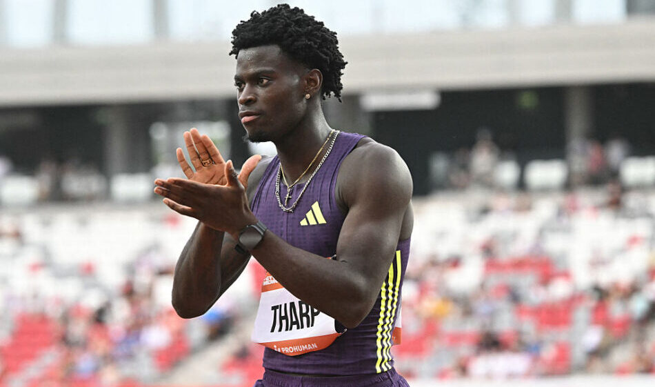 Ja'Kobe Tharp shows he's no one-hit wonder with 12.85 victory in Budapest
